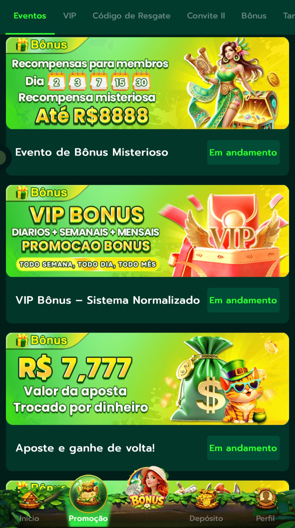 kto tem bonus de boas vindas 